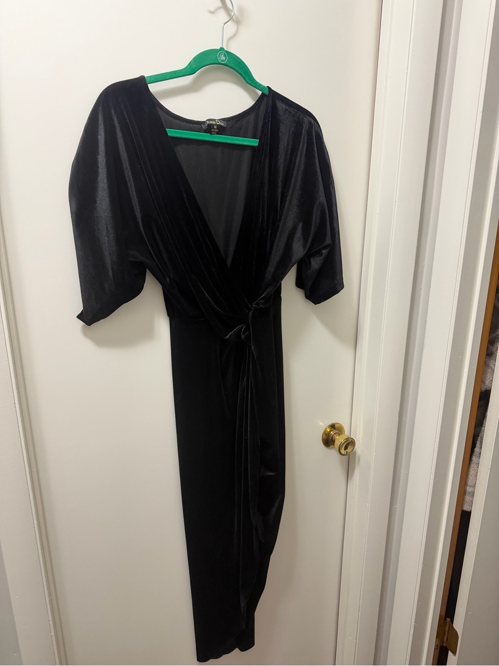 Black Wrap Midi Dress - Elegant Evening Dress